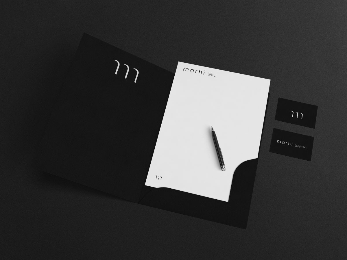 Marhi - folder and business card